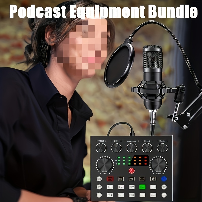  Podcast Equipment Bundle, BM-800 Mic Kit with Live