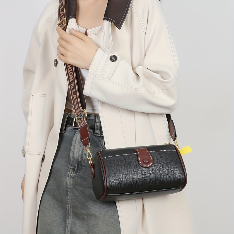 Thick Strapped Leather Crossbody Bag and Purse