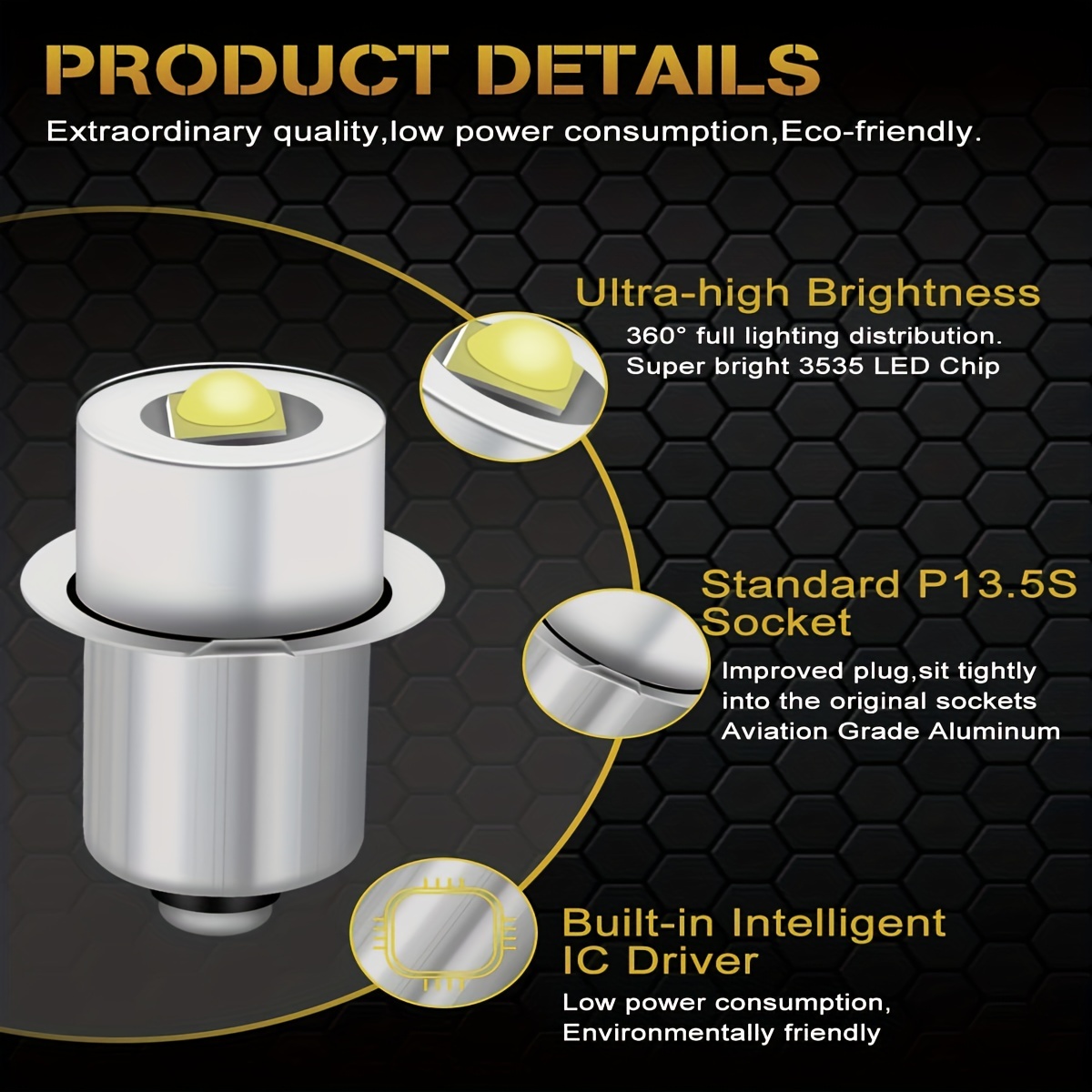 Ampoule de lampe de poche LED 12V 18V 4 24 Volt 3W 247LM PR2 - Temu Canada