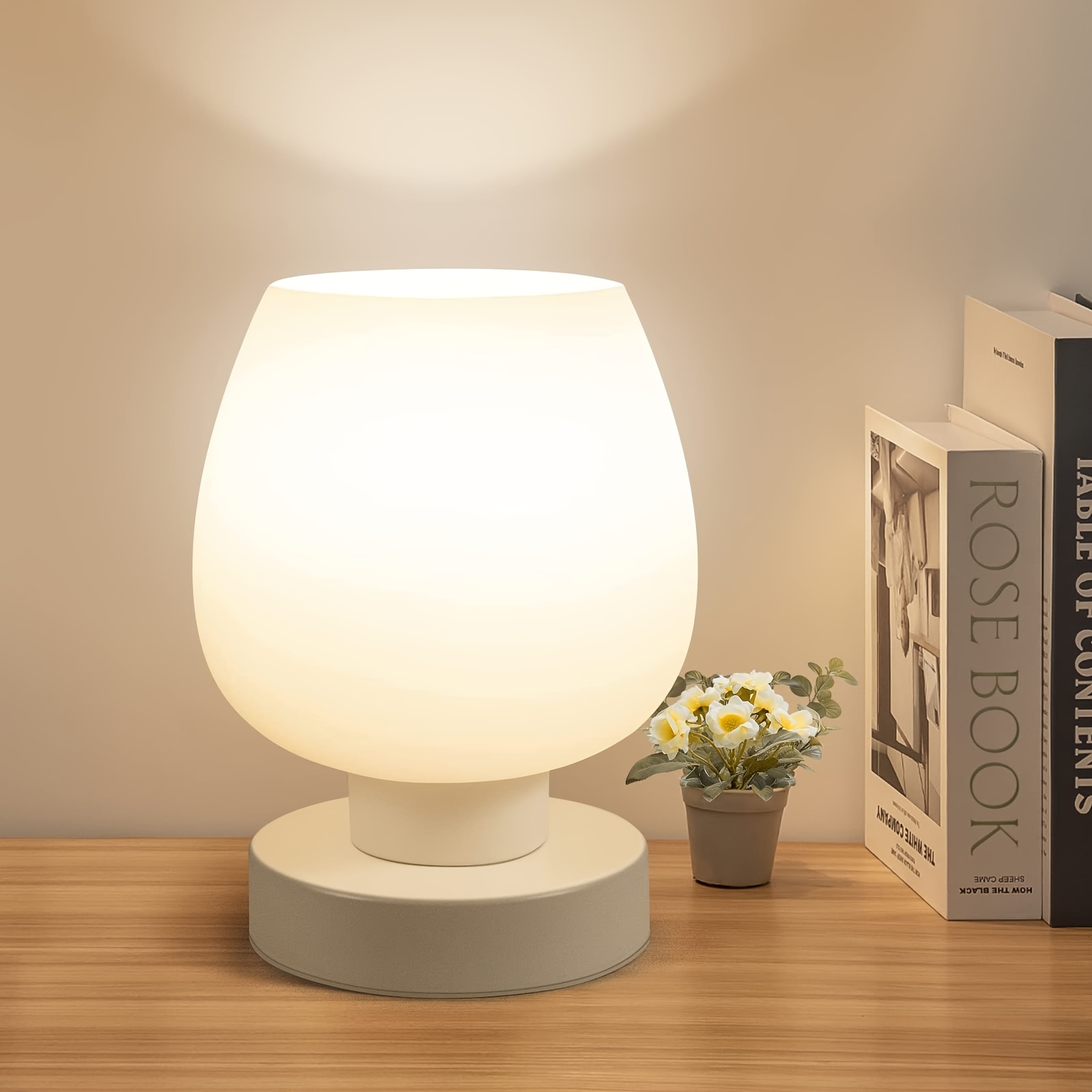 Table Lamp for Bedroom - Bedside Lamps for Nightstand, Minimalist
