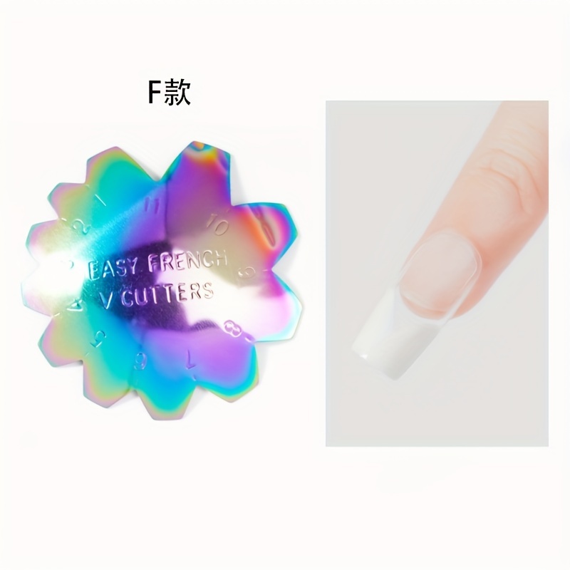 6 Sizes Easy French Manicure Nail Cutter Stencil Tool Smile Shape Trimmer  Clipper Styling Forms Manicure Nail Art Tools