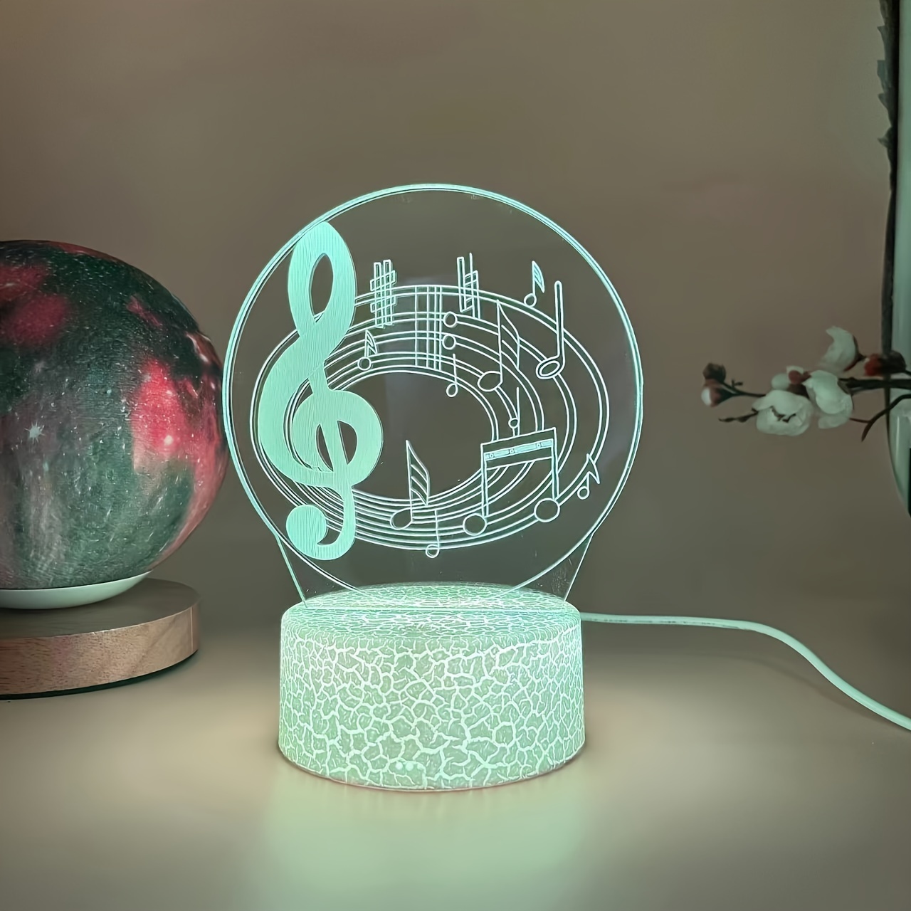 1pc Creative 3D Night Light Lampe De Table En Acrylique Note