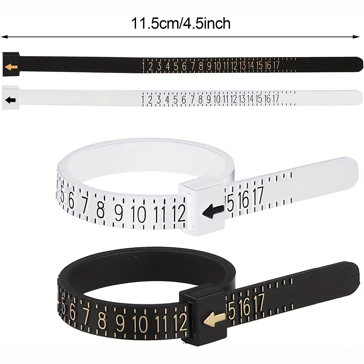 1pc Soft Ring Sizer Measuring Tool, Finger Ring Size, Ring Size Measuring  Tape, Jewelry Measure Belt, US Size 1-17 4.48 X 0.19 Inch / 11.4 X 0.5 CM