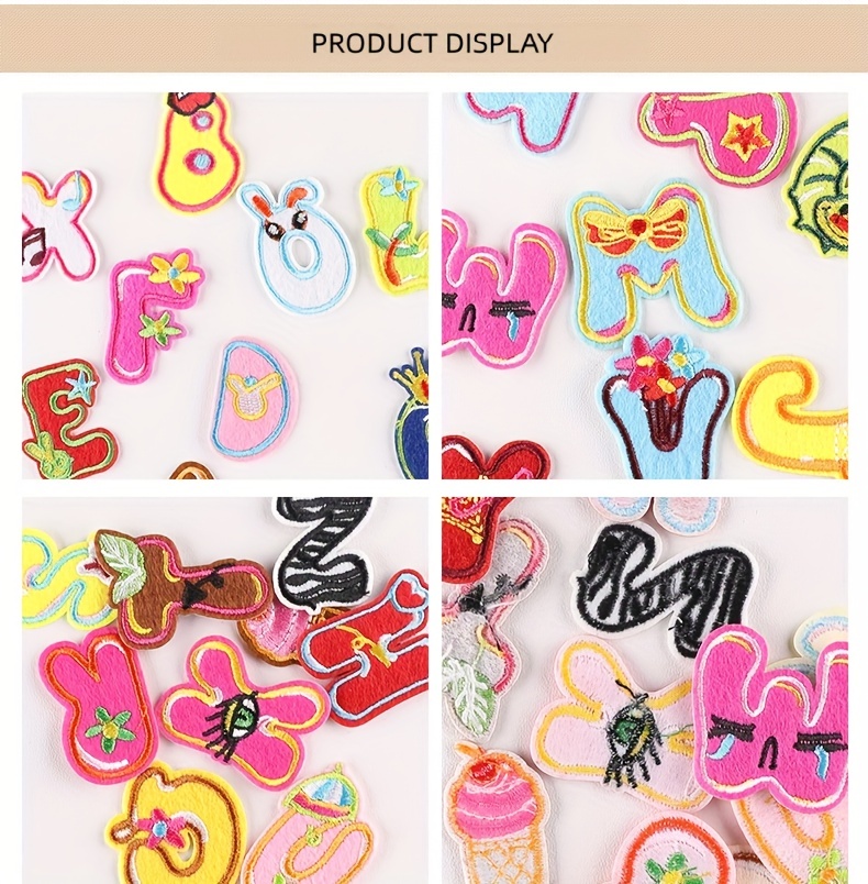 26 Letters Patches Diy Stickers Embroidery Applique Iron On - Temu