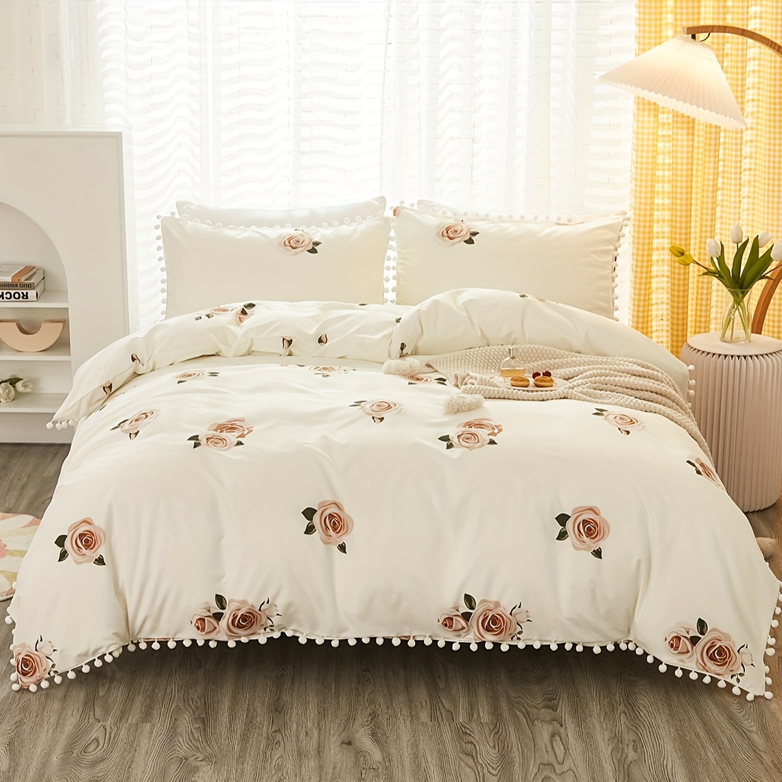 3pcs chemical fiber polyester printed floral color   matching   quilt cover set bedding three piece set 1 quilt cover and 2 pillowcases duvet cover set american   freshness queen king 90 90 102 90 details 6