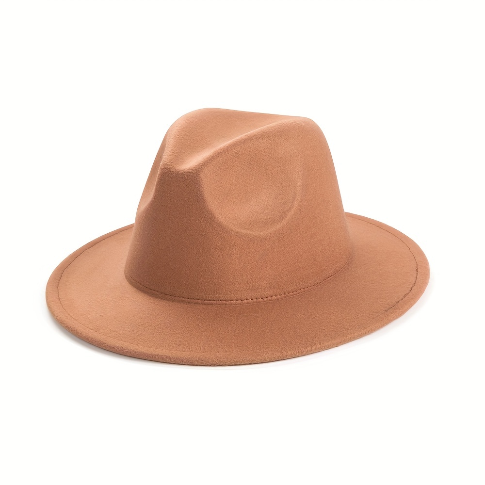 Women's Wide Brim Felt Hat in Tan