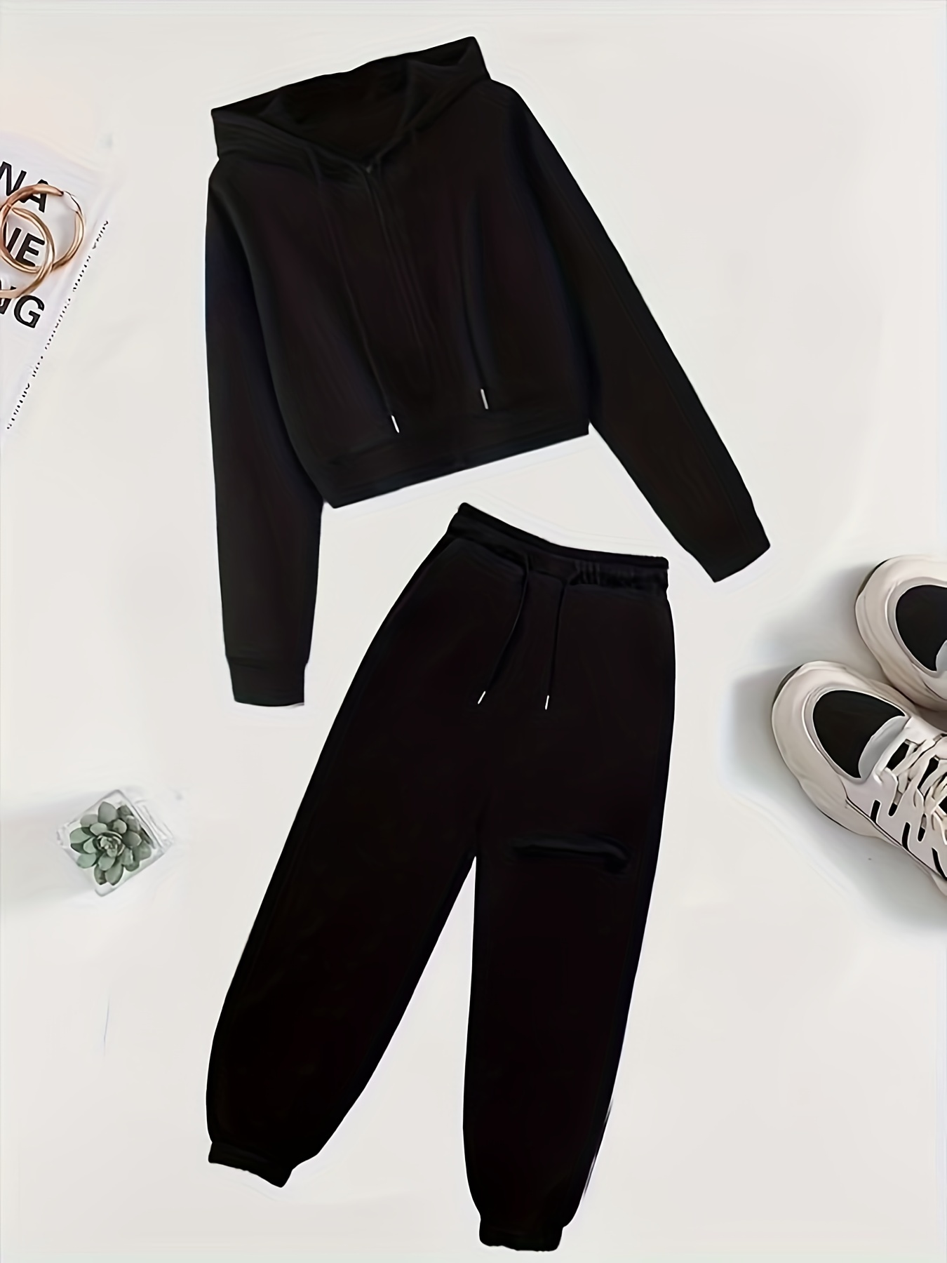 Zip Up Drawstring Hoodie and Pants Set – KesleyBoutique