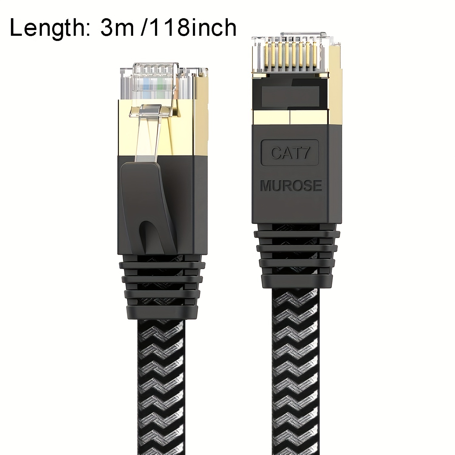 Cat 7 Câble Ethernet /10ft 32AWG Slim Flat Haute Vitesse - Temu France