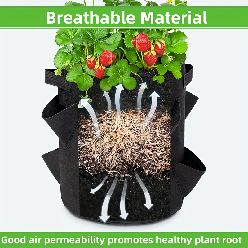 Grow Bags Strawberry Planter Bags With Handles Heavy Duty - Temu