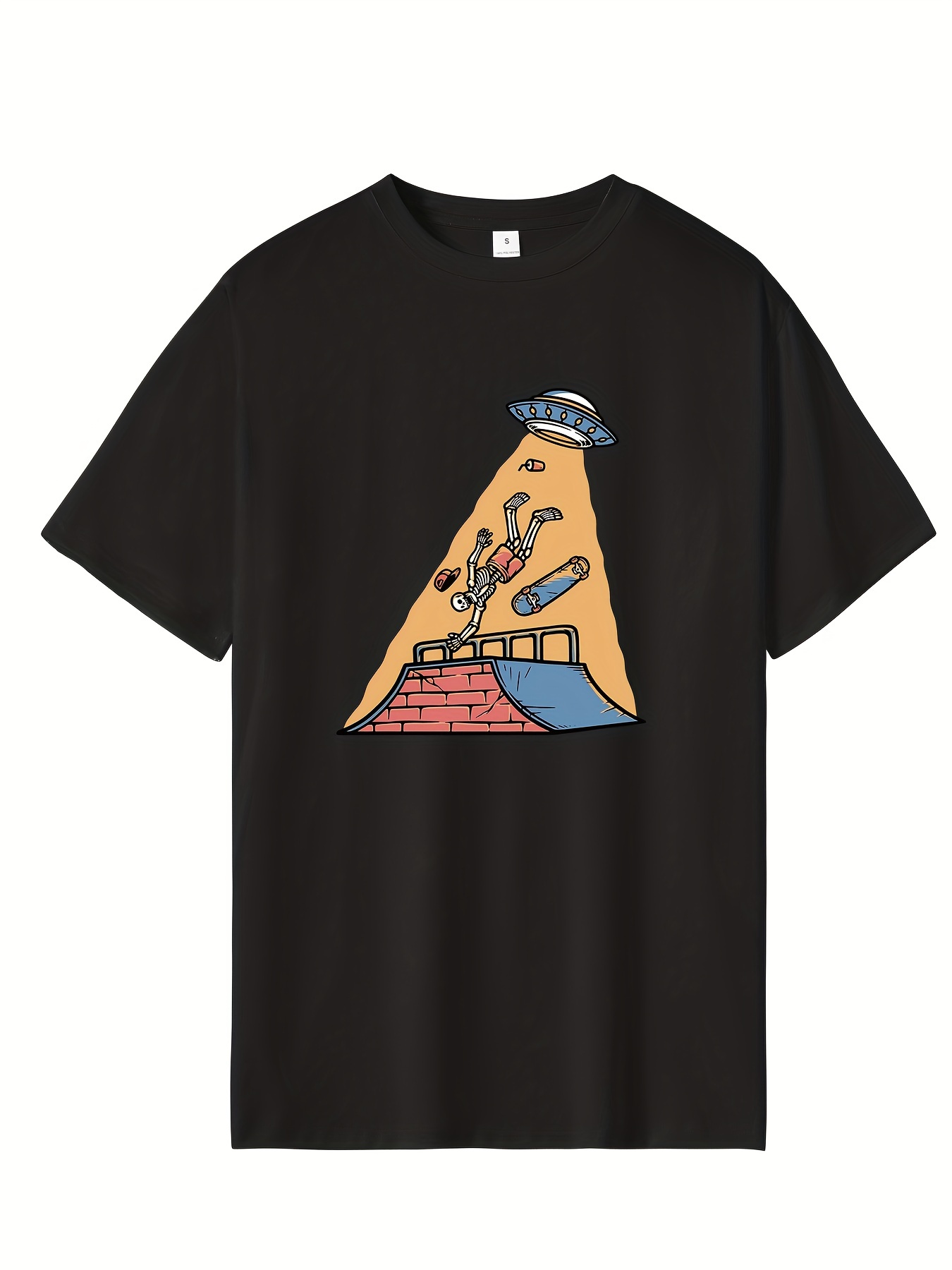 Ny Skateboard Print, Men's Trendy Comfy T-shirt, Casual Slightly