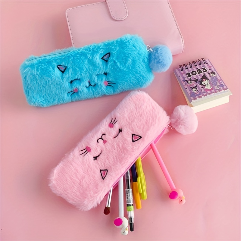 Achat trousse Chat en silicone - Fourniture scolaire kawaii Chat Couleur  Blanc