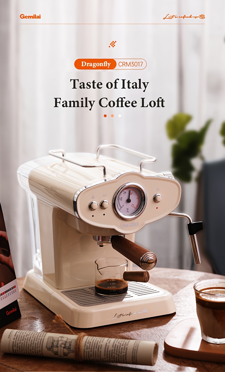 Ariete-cafetera Retro semiautomática italiana para el hogar