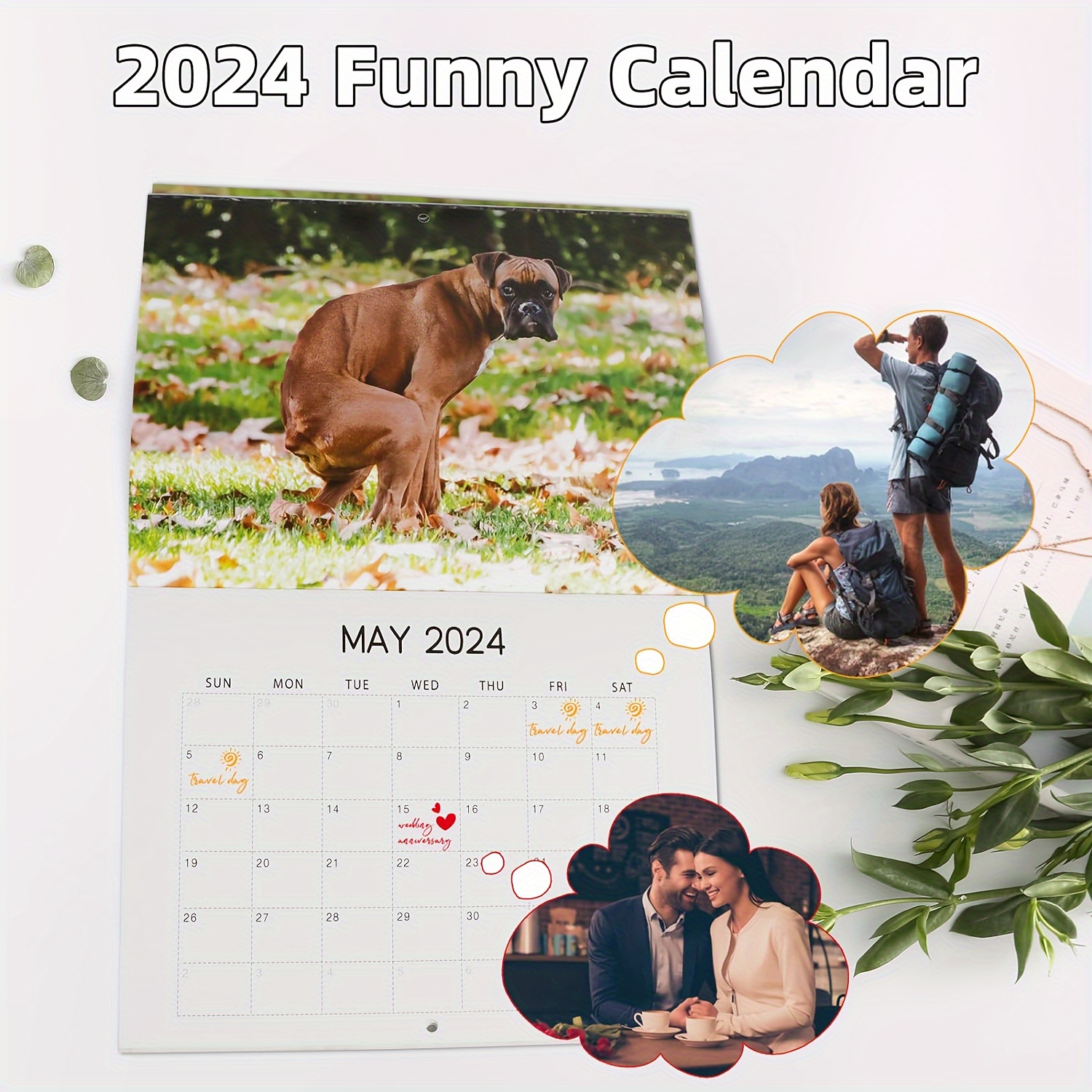 Calendario animale divertente calendario 2024 calendario da parete