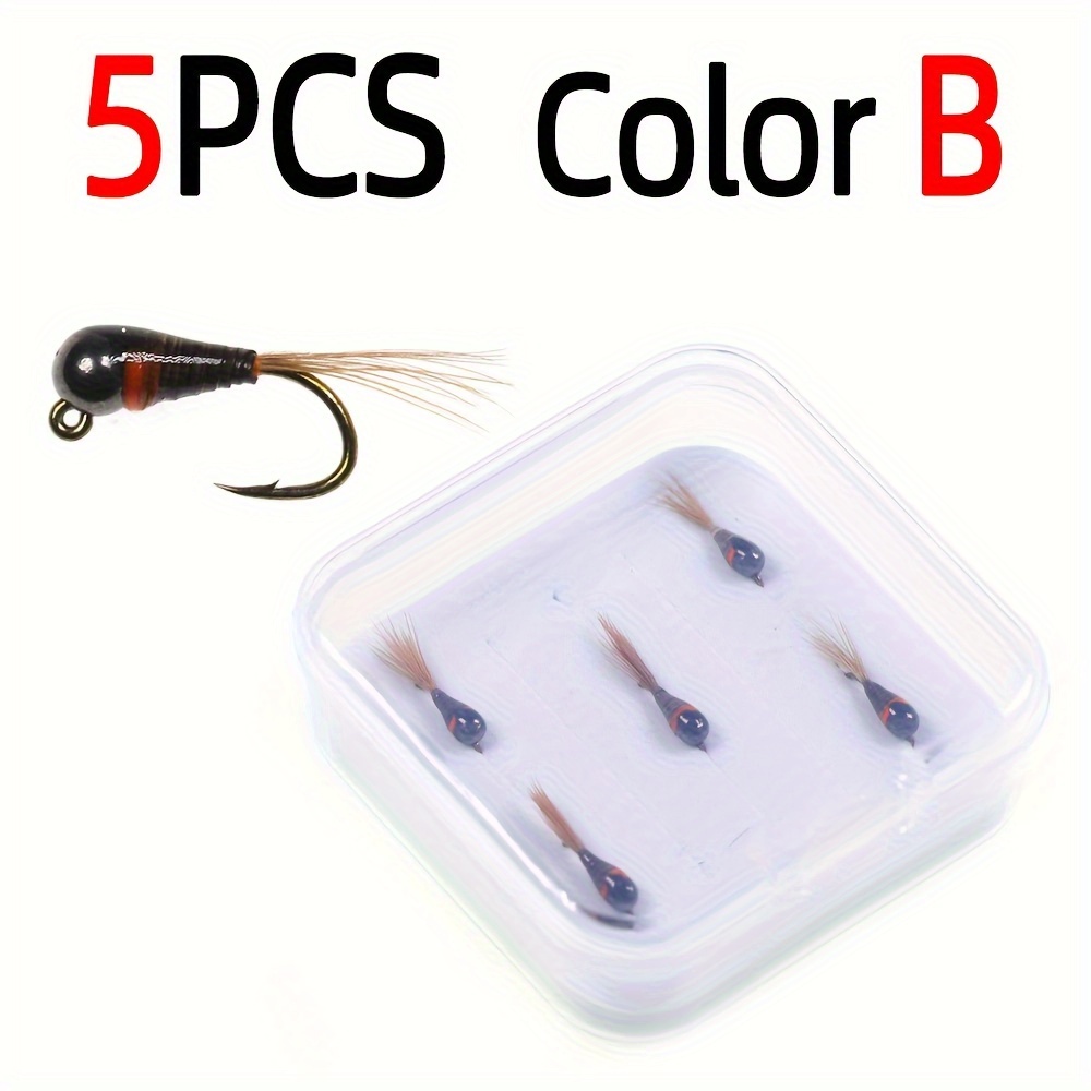 Tungsten Mop Jig Fly Size #10 - Euro Nymph Tied on Hanak Hooks - 6ct Pack