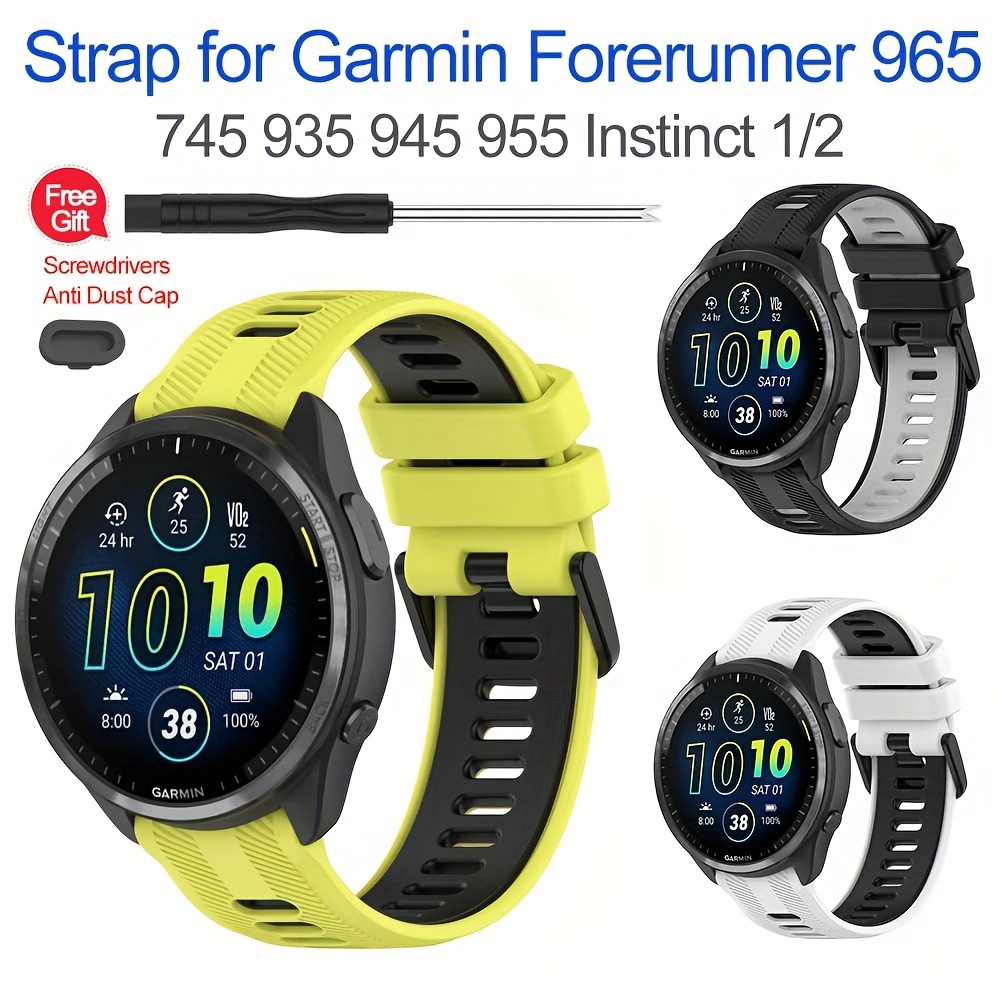 banda compatible con Garmin Forerunner 35, silicona suave correa de  repuesto para reloj inteligente Garmin Forerunner 35, se ajusta a muñeca  5.11-9.05