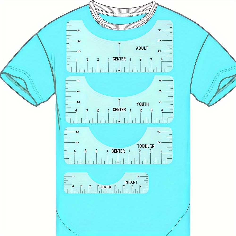 4Pcs. T-Shirt Ruler Guide for Vinyl Alignment DIY Crafting & Hobby