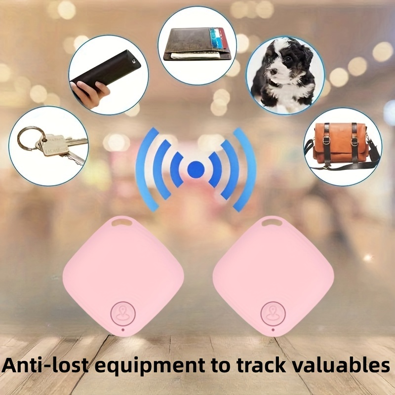 GPS Tracker for Kids,Pets,Dogs,Luggage,No Monthly Fee,Real-Time Global  Tracking Device,Item Finder,Waterproof Mini Tag Compatible with Apple Find  My App,iOS (Pink) 