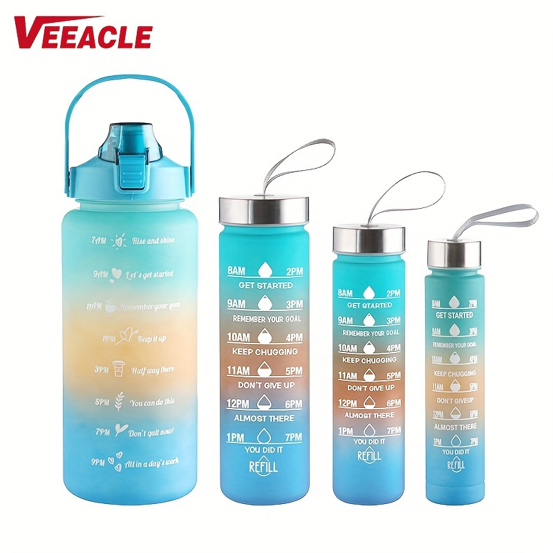 Gradient Motivational Water Bottle With Straw, Plastic Large Capacity  Leakproof Space Cup, Best Gift For Outdoor Sport, Fitness, Gym, Running,  Hiking - Temu