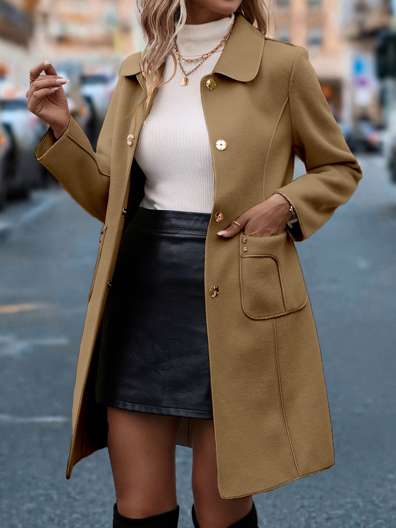 Warm Camel Wool Coat / Woman Wool Overcoat / Autumn Soft Wool Coat