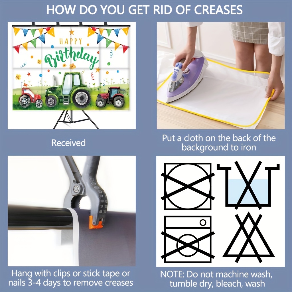 WADORN Bauernhof Fotobanner 90x180cm - Traktor & Tiere Hintergrund Für Kindergeburtstage