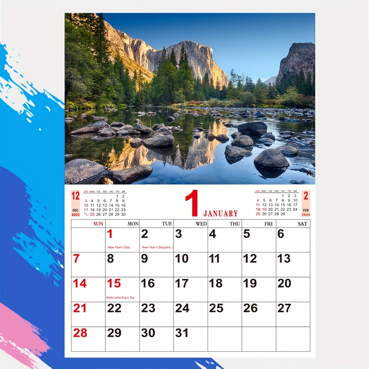 Calendario de pared 2024 – Calendario de fase lunar 2024, calendario lunar  mensual de 12 14 x 12 pulgadas con encuadernación de doble alambre, gancho