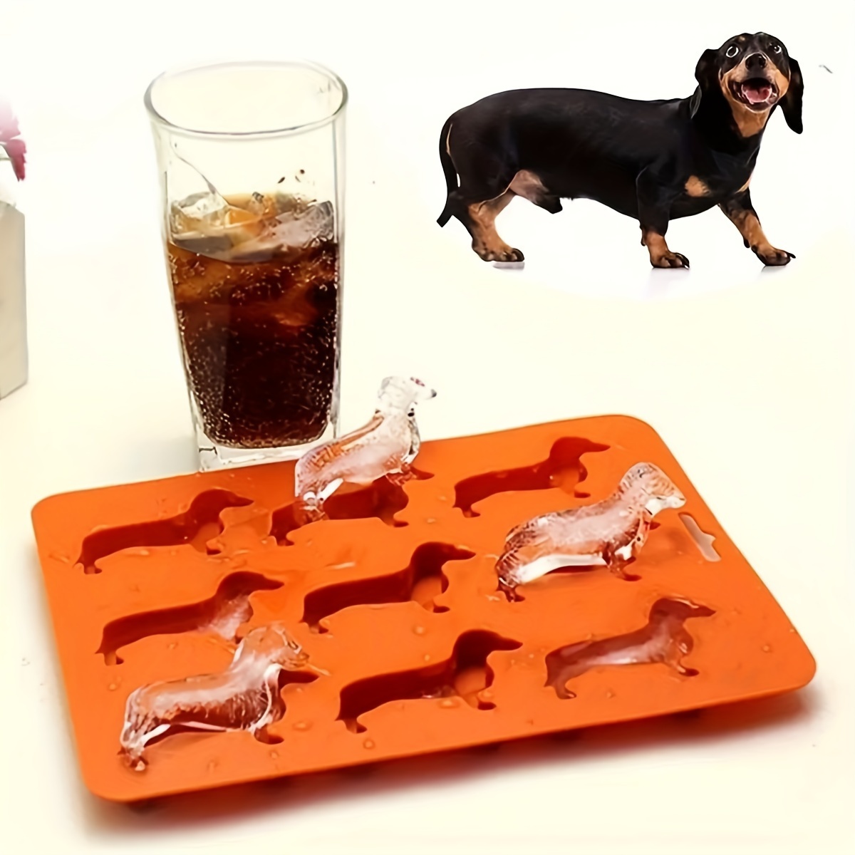 Penguin Ice Cube Mold, Fun Shape Ice Cube Tray, Silicone Whiskey Ice Mold  with Clear Funnel-type Lid, Make 4 Cute Penguin Ice Balls for