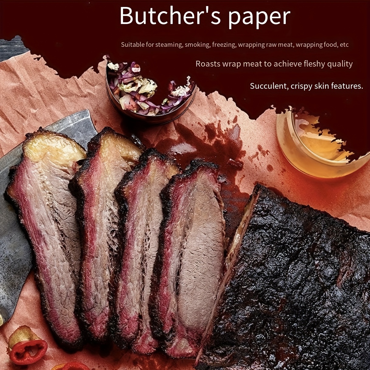 Brown Butcher Paper for Smoking Meat - Brown Butcher Paper Roll Food  Wrapping
