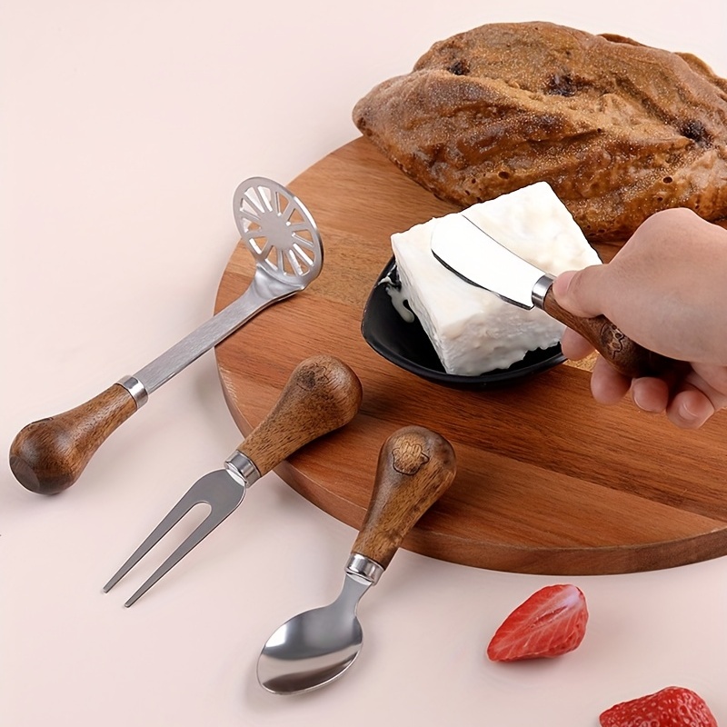 Cute Standing Butter Knife With Wooded Handle Cream Cheese - Temu