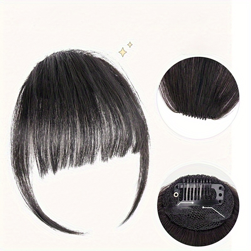 hair bangs with sideburns synthetic clip in hair extensions elegant natural looking for daily   accessories details 4