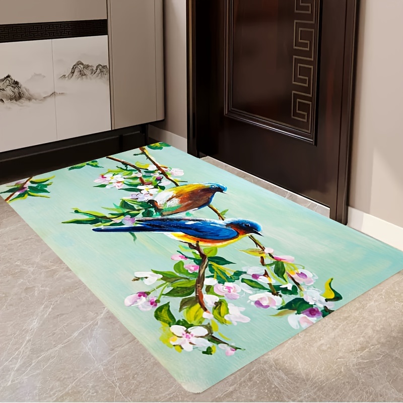 Door Mat Rug, Decorative Blue Bird Print Floor Mat, Anti Slip Indoor Floor  Mat Rug For Front Door Bathroom Living Room Kitchen Patio Garage - Temu