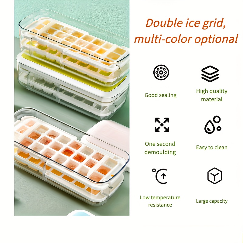 Home Freezer Ice Cube Molds Multi Functional Ice Cube Tray Double Layer  Household Deepfreeze Ice Container Kitchen Accessories - AliExpress