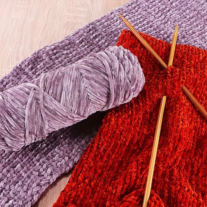 chaud épais mélange fait main tricot laine fil crochet chenille velours