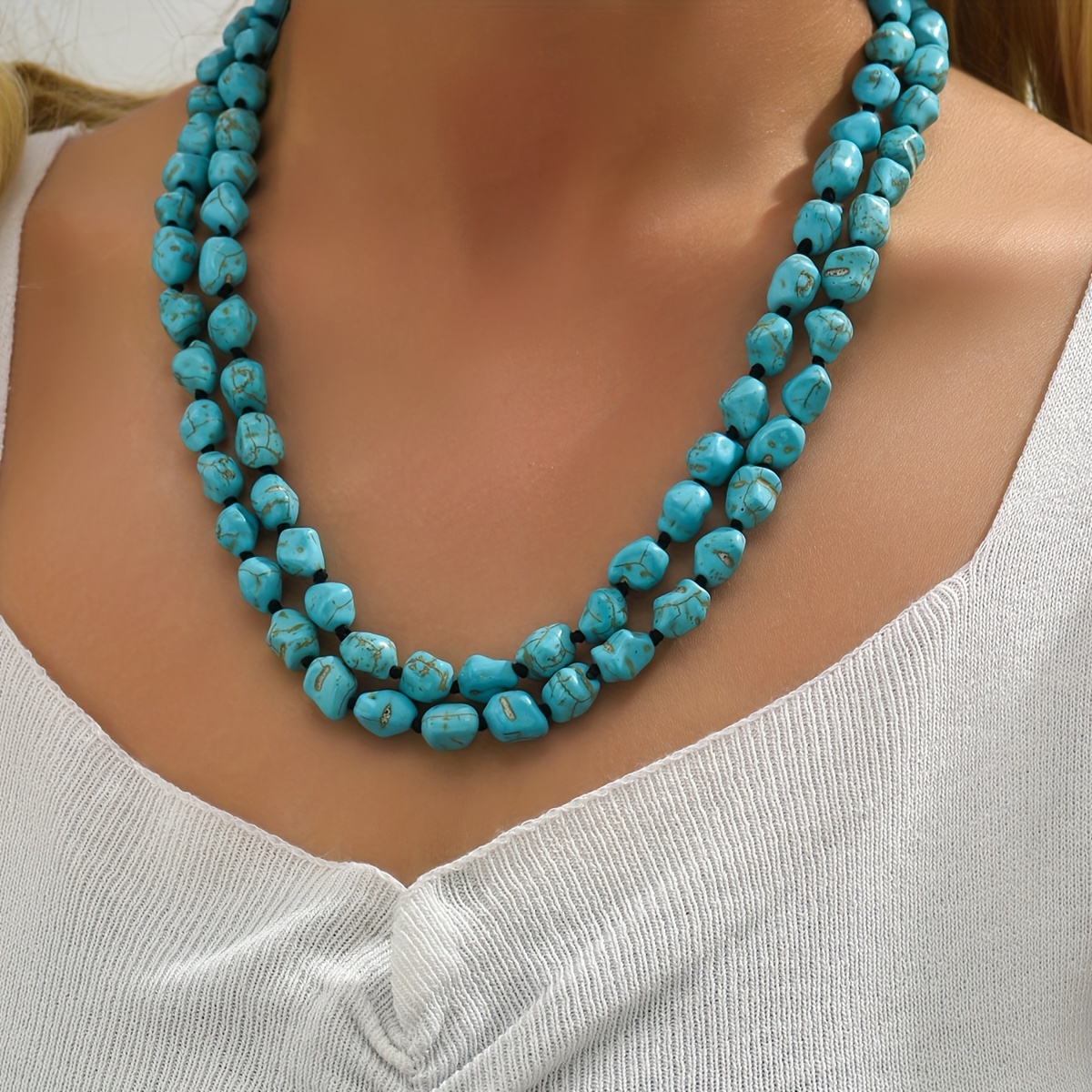 Faux turquoise online necklace