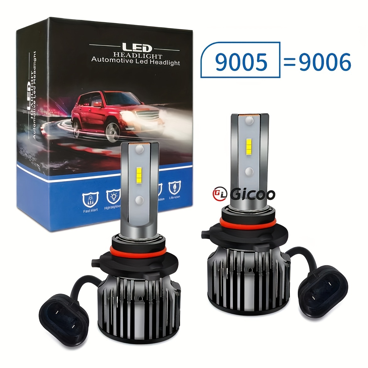 H1 Led Headlight Bulbs, 6000k 400% Brighter H4 Led Headlight Conversion  Kit, 10 Min Installation, Halogen Replacement, - Temu