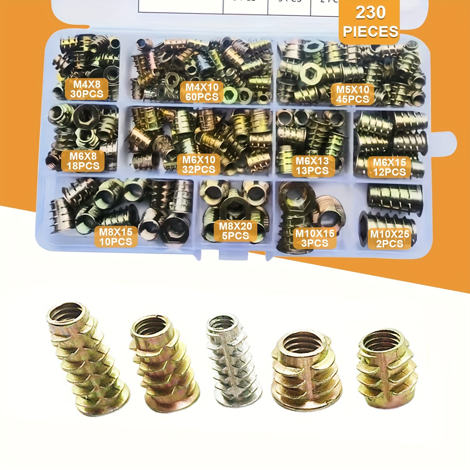 Threaded Inserts M4 (50 pieces) M4x8.1