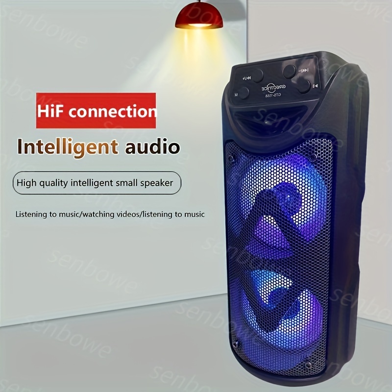 Altavoz Bluetooth inalámbrico portátil Función de radio FM, calidad de  sonido de alta fidelidad, altavoz Bluetooth de 1200 mAh, micrófono  integrado