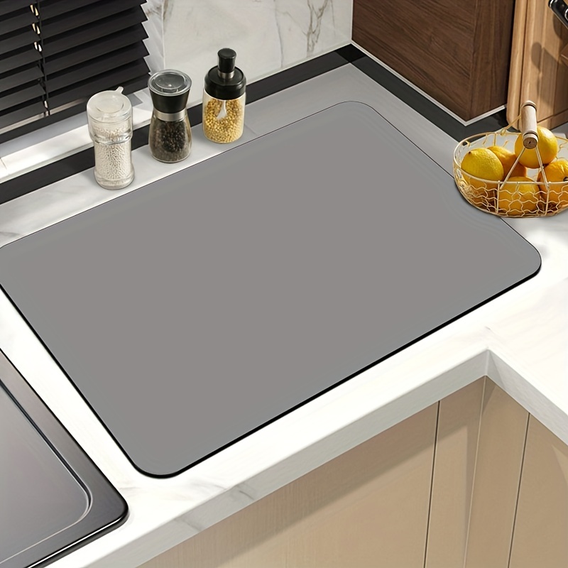 Kitchen Super Absorbent Draining Mat,2023 New Microfiber Dish Drying  Mat,Non-Slip Drain Pad Quick Dry Mat (Blue,40*50 cm)