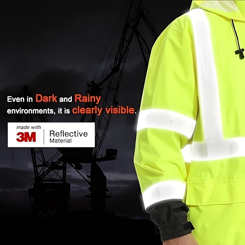 High Visibility Reflective Jackets for Men, Waterproof Class 3 Safety