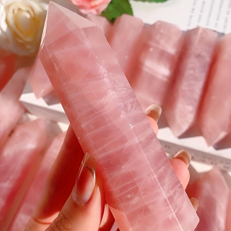 Rose Quartz Natural Healing Crystal Tower
