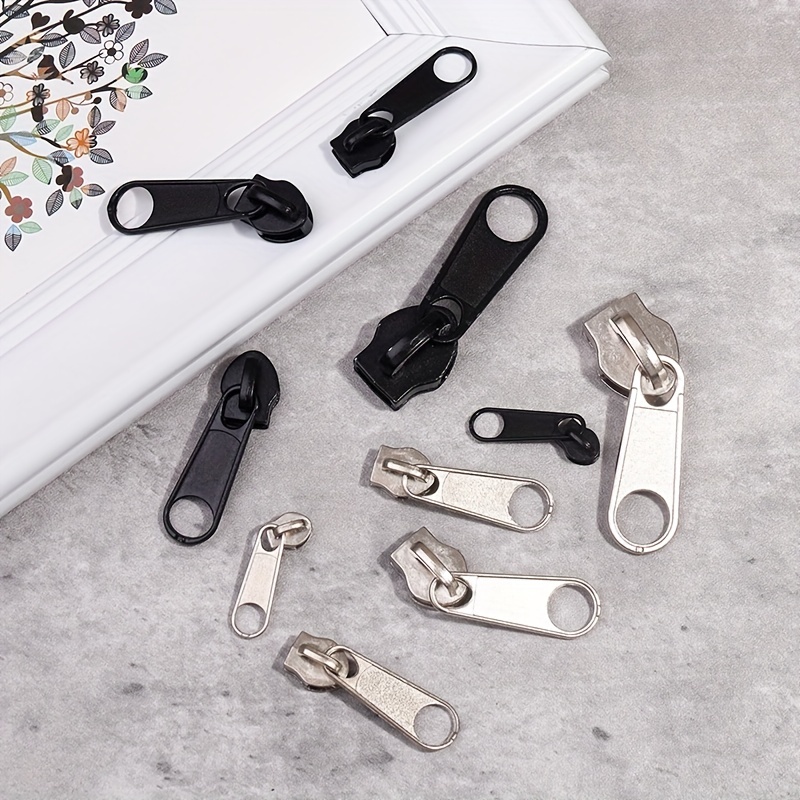 10Pcs Black Zipper Slider for 3#5#8# Nylon Resin Metal Zip Tape Auto Lock  Zippers Head Repair Kit Bag Garment Sewing Accessories
