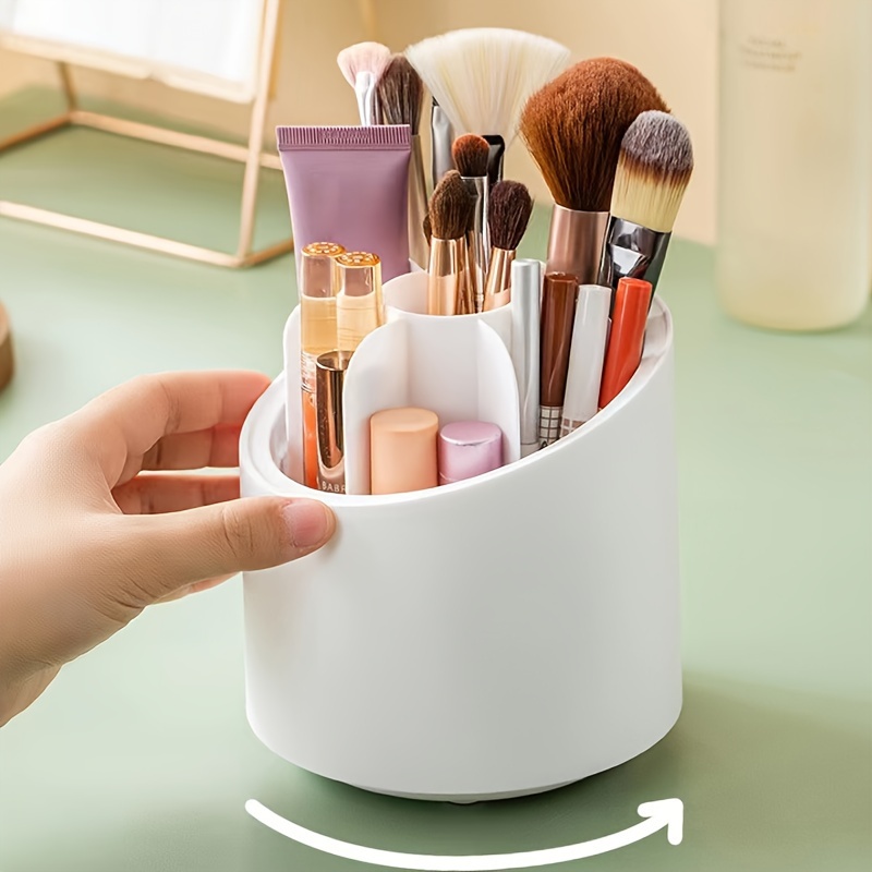 Makeup Brush Organizer Holder With Lid Dustproof 360 degree - Temu