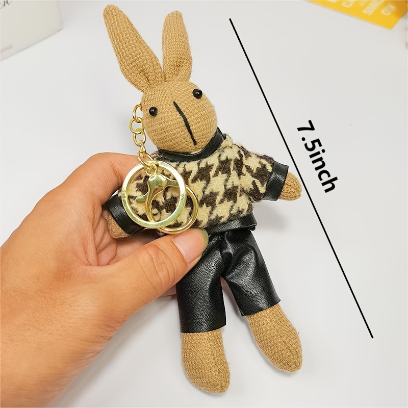 New Style School Bag Key Hanging Ornaments Cute Bunny Plush Key