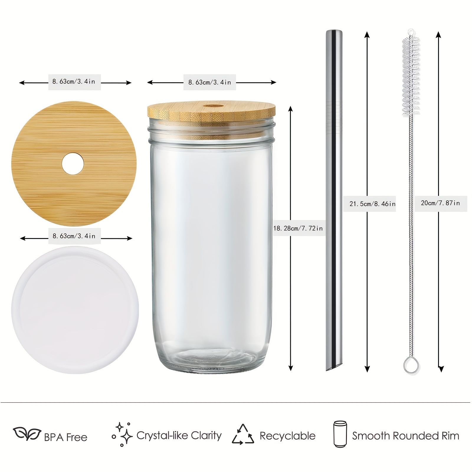 Recyclable Mason Jars, Safe Drinking Jars