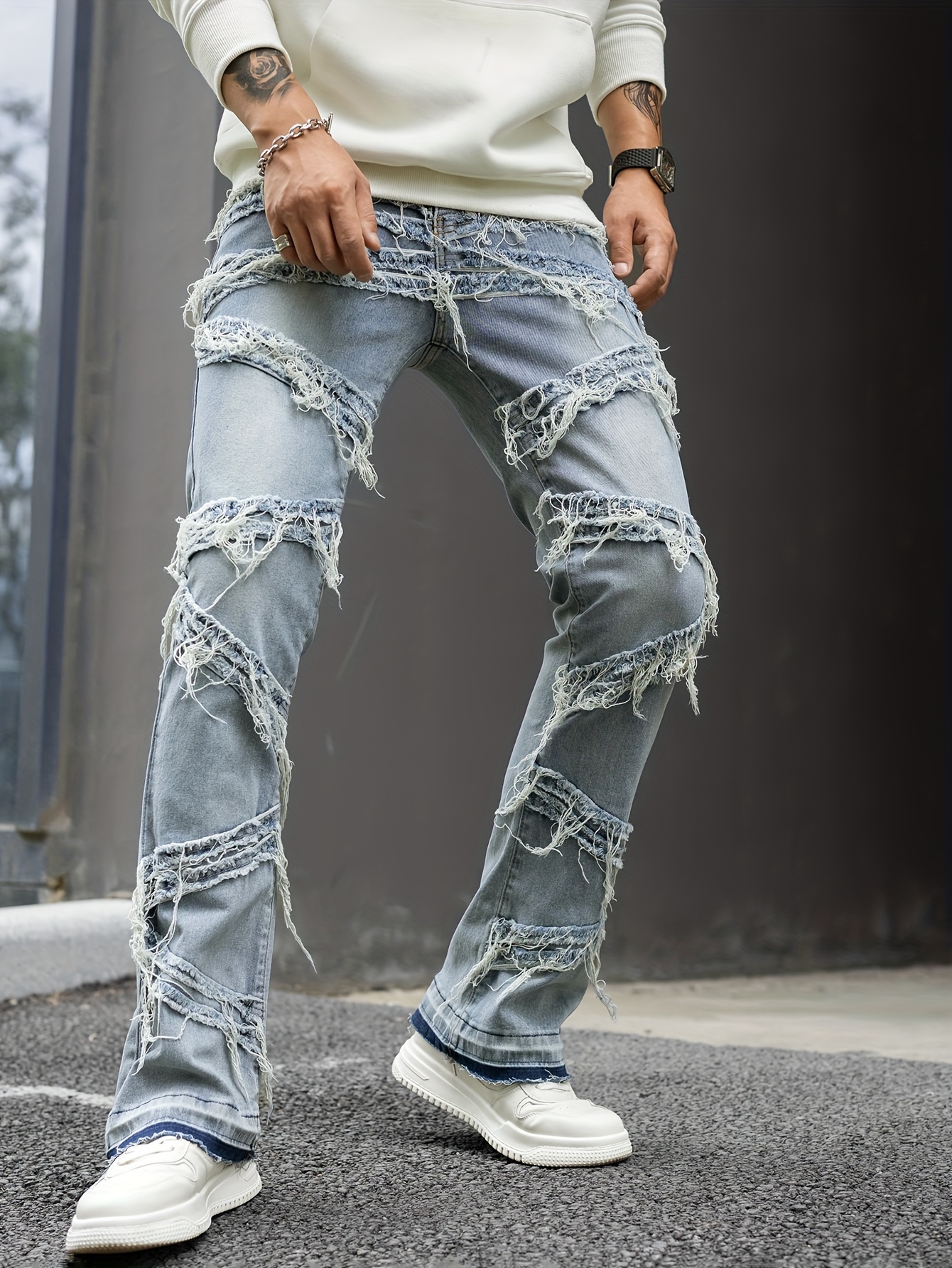 High Street Hip-hop Creative New Jeans - Temu Italy