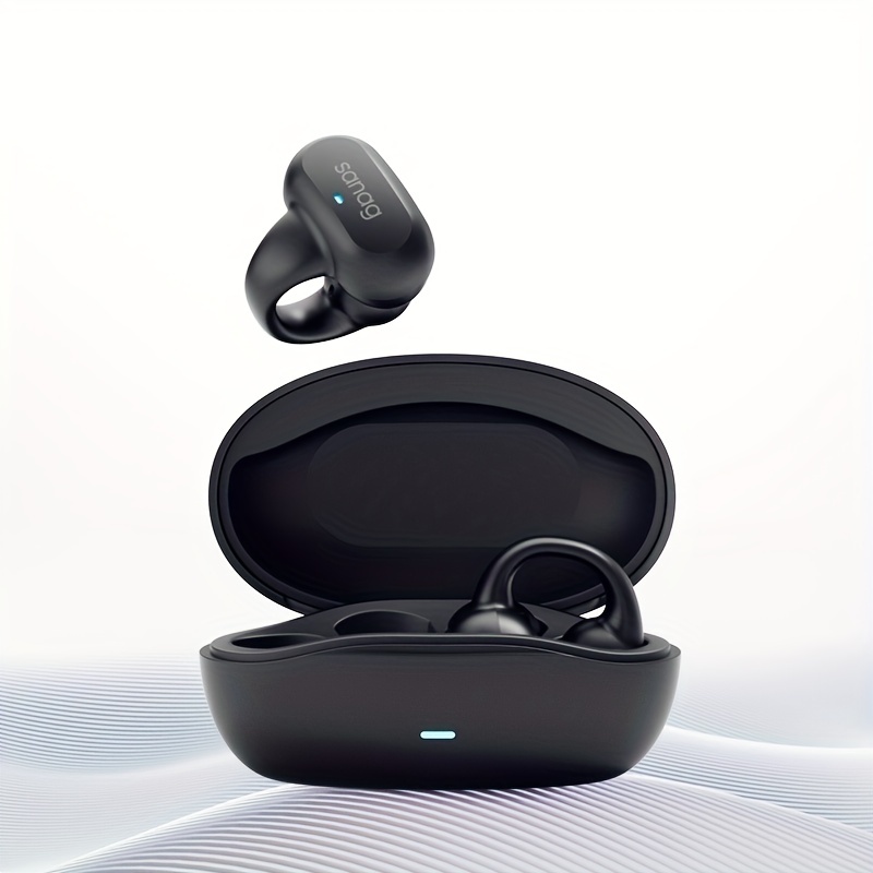  Auriculares con clip Bluetooth V5.3, auriculares abiertos  inalámbricos con ganchos para los oídos, auriculares deportivos Bluetooth  con 4 micrófonos, cancelación de ruido/batería de larga duración (negro) :  Electrónica
