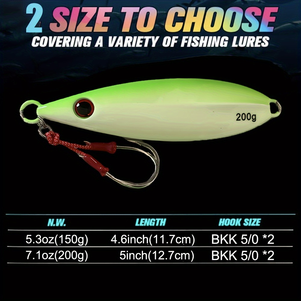 Saltwater Vertical Jig Dual Eye Fishing Lure w/ Assist Hook Choose