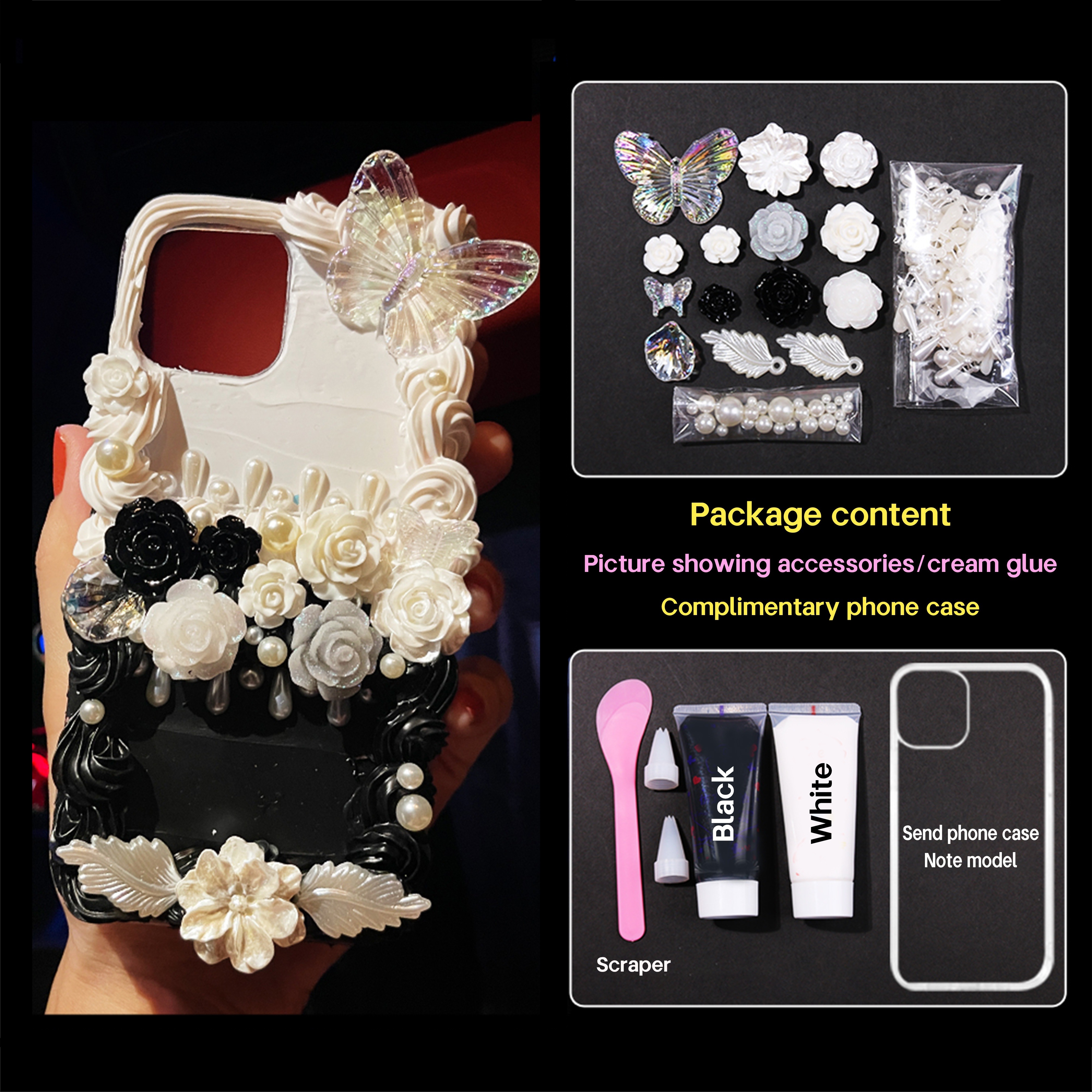 Diy Cream Glue Phone Case Iphone15/15plus/15pro/15pro Max - Temu