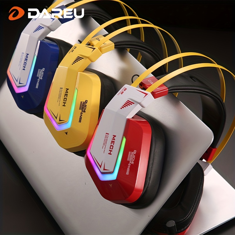  Auriculares inalámbricos Bluetooth con cancelación de ruido,  micrófono de sonido estéreo de alta fidelidad, almohadilla de proteína de  graves profundos, retroiluminación RGB de arco iris, auriculares para PC,  Mac, juegos, clase