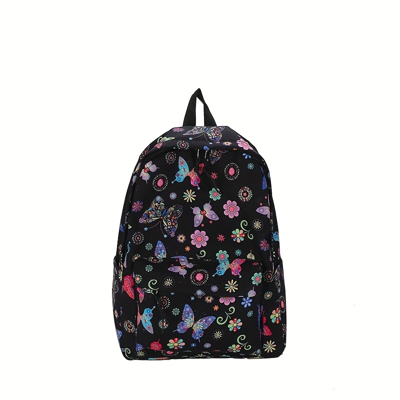 Mini Classic Backpack Geometric Pattern Preppy Zipper Adjustable-strap