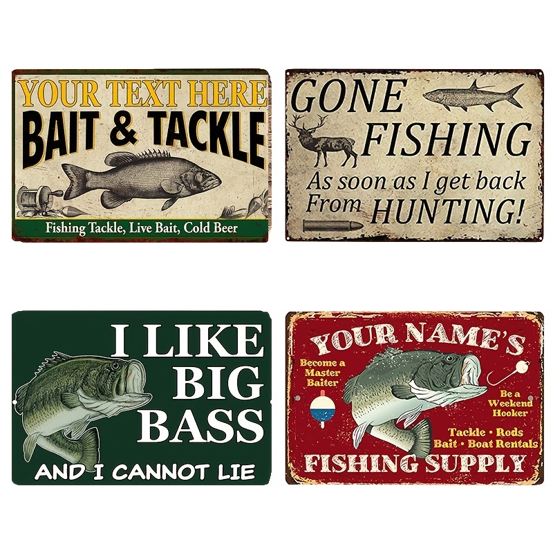 1pc Fishing Decor Metal Sign For Indoor Outdoor Man Cave - Temu